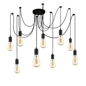 Laagste prijs - Searchlight 9-lichts pendelSquiggle Spider - 9669-9BK