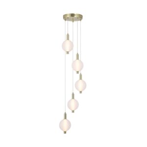 Laagste prijs - Searchlight Design hanglampLuminique 5-lichts - 69410-5SB