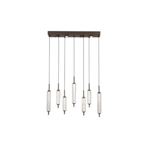 Laagste prijs - Searchlight Unieke hanglampCattail 7-lichts bubbel glas - 76210-7CL