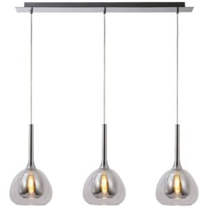 Laagste prijs - Brilliant Eetkamer hanglampHadan chroom met smoke glas - 85573/20