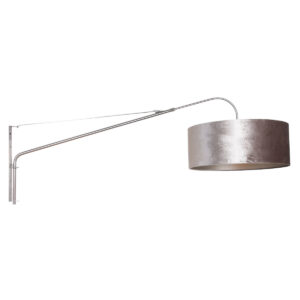 Laagste prijs - Steinhauer WandlampElegant Classy 50cm RVS met taupe velourse kap - 8131ST