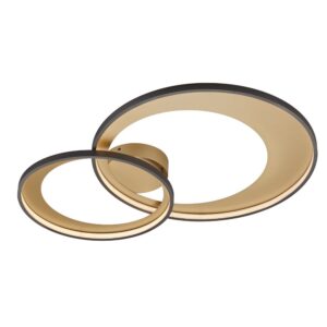 Laagste prijs - Trio Mat zwarte plafondlampGranada 85cm zwart met goud - 673890232