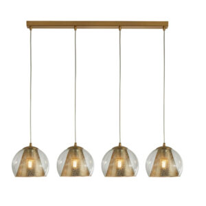 Laagste prijs - Searchlight Eetkamer hanglampConio goud met glas - 8274-4SB
