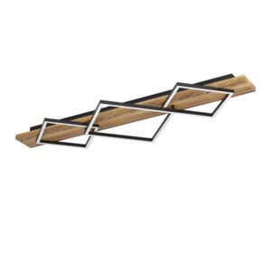 Laagste prijs - Eglo PlafondlampBoyal zwart met donker hout - 901936