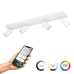 Laagste prijs - Eglo Smart opbouwspotMelitello-Z wit 4-lichts - 901944