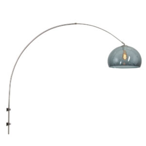 Laagste prijs - Steinhauer Wand booglampSparkled RVS met smoke kap - 8201ST