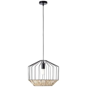 Laagste prijs - Brilliant DraadlampTemplo met rotan - 99193/76