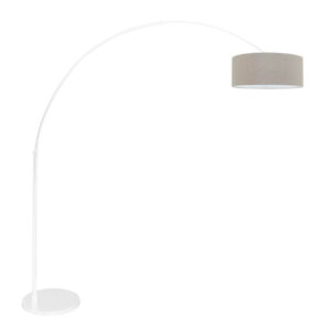 Laagste prijs - Steinhauer Witte booglampSparkled met taupe kap - 7170W