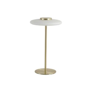 Laagste prijs - Searchlight TafellampRecord goud met wit glas - EU33120PB