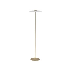 Laagste prijs - Searchlight VloerlampRecord goud met wit glas - EU33121PB
