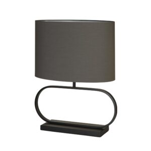Laagste prijs - Searchlight TafellampSleek zwart met grijze kap - EU92101GY