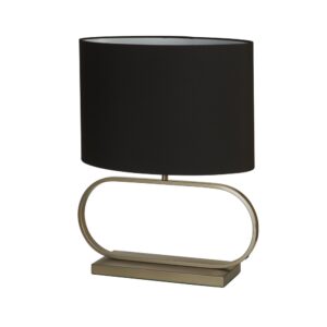 Laagste prijs - Searchlight TafellampSleek brons met zwarte kap - EU92102BK