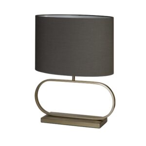 Laagste prijs - Searchlight TafellampSleek brons met grijze kap - EU92102GY