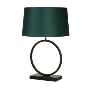 Laagste prijs - Searchlight TafellampElegant zwart met emerald kap - EU93101EM