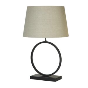 Laagste prijs - Searchlight TafellampElegant zwart met creme kap - EU93101NA