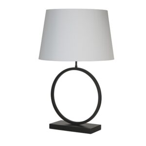 Laagste prijs - Searchlight TafellampElegant zwart met witte kap - EU93101WH