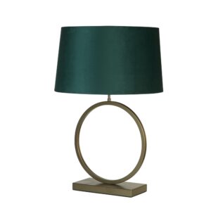 Laagste prijs - Searchlight TafellampElegant brons met emerald kap - EU93102EM