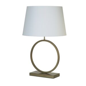 Laagste prijs - Searchlight TafellampElegant brons met witte kap - EU93102WH