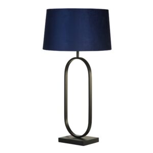 Laagste prijs - Searchlight TafellampModish zwart met blauwe kap - EU94101AZ
