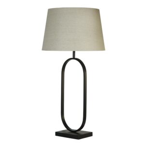 Laagste prijs - Searchlight TafellampModish zwart met creme kap - EU94101NA