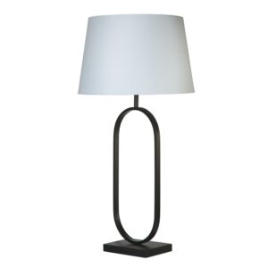 Laagste prijs - Searchlight TafellampModish zwart met witte kap - EU94101WH