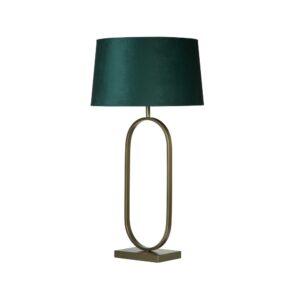 Laagste prijs - Searchlight TafellampModish brons met emerald kap - EU94102EM