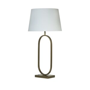 Laagste prijs - Searchlight TafellampModish brons met witte kap - EU94102WH