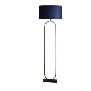 Laagste prijs - Searchlight VloerlampModish zwart met blauwe kap - EU95101AZ