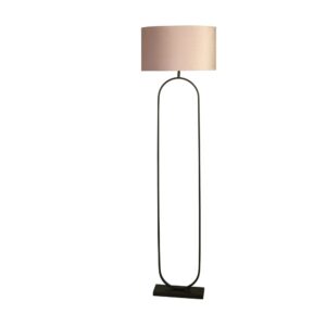 Laagste prijs - Searchlight VloerlampModish zwart met roze kap - EU95101PI