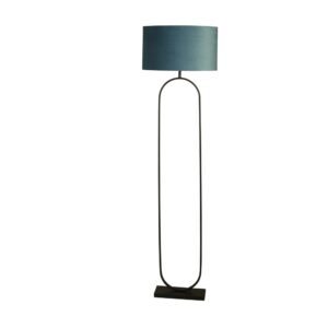 Laagste prijs - Searchlight VloerlampModish zwart met groen blauwe kap - EU95101TE