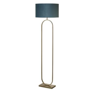 Laagste prijs - Searchlight VloerlampModish brons met groen blauwe kap - EU95102TE