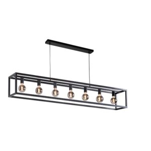 Laagste prijs - Highlight Design hanglampFragola 170cm 7-lichts zwart - H5841.01