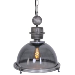 Laagste prijs - Steinhauer HanglampBikkel metaalgrijs met smoke glas - 1452GR