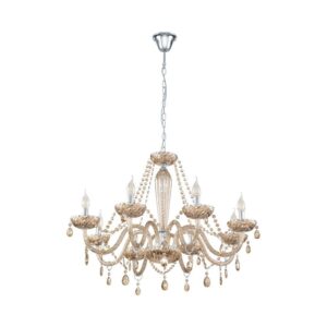Laagste prijs - Eglo Cognac kroonluchterBasilano 8-lichts 82cm - 39093