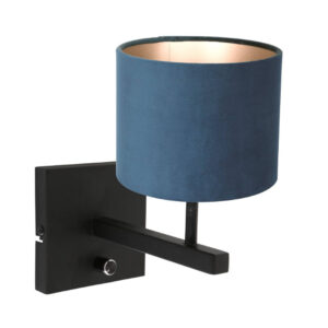 Laagste prijs - Steinhauer Velvet wandlampStang blauw met zwart - 8251ZW