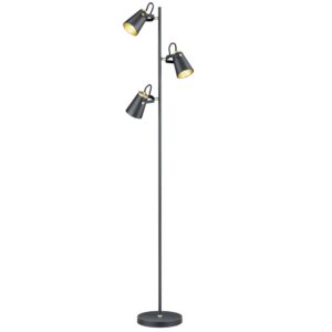 Laagste prijs - Trio Design vloer leeslampEdward 3-lichts zwart met goud - 408800332