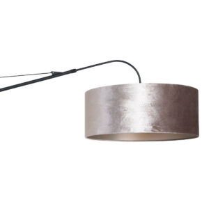 Laagste prijs - Steinhauer WandlampElegant Classy 50cm zwart met taupe velourse kap - 8134ZW