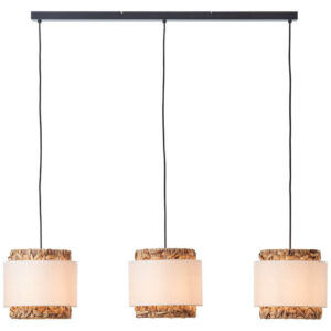 Laagste prijs - Brilliant Eetkamer hanglampWaterlilly rotan met witte stof - 99827/09