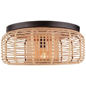 Laagste prijs - Brilliant Rotan plafondlampCrosstown Ø 45cm - 97181/06