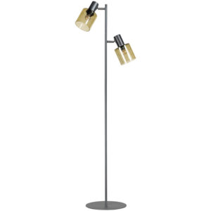 Laagste prijs - ETH Glazen vloerlampSledge Glass 2-lichts zwart met goud glas - 05-VL8177-3033