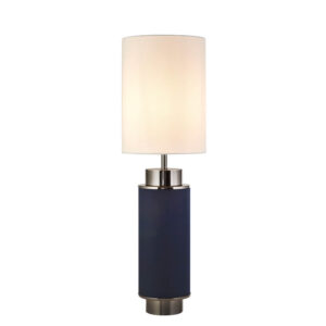 Laagste prijs - Searchlight TafellampFlask 72cm nikkel met vintage blauw - EU59041BK