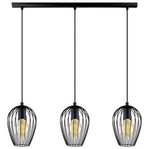 Laagste prijs - Eglo Vintage hanglampNewtown Beam 3-lichts 70cm zwart - 49478
