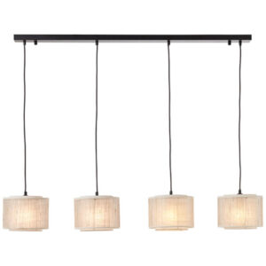 Laagste prijs - Brilliant HanglampOdar 4-lichts zwart met zandkleur - 99482/09