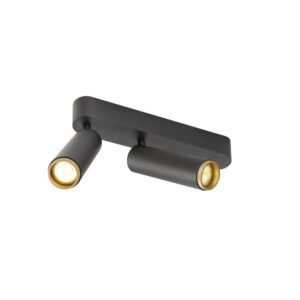 Laagste prijs - SLV OpbouwspotGrip! M 2-lichts zwart 3000K - 1009079
