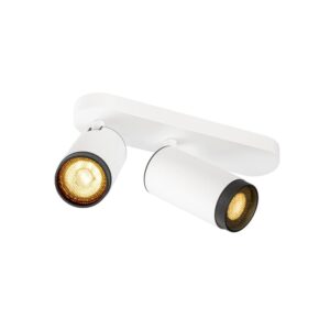 Laagste prijs - SLV OpbouwspotGrip! L 2-lichts wit met zwarte ring - 1009096