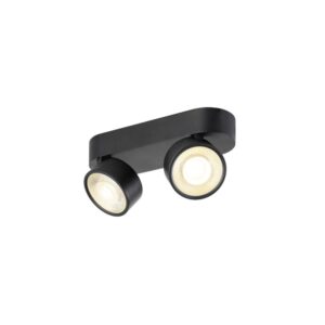 Laagste prijs - SLV OpbouwspotKalu 2.0 dubbel zwart 3000K - 1010267