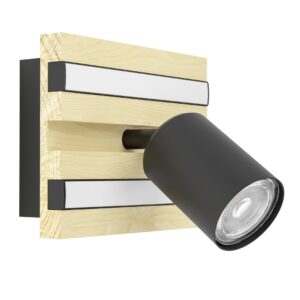 Laagste prijs - Stars of Light Wandlamp enkelGesteira zwart met hout - 390521