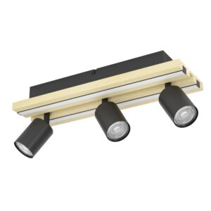 Laagste prijs - Stars of Light Plafondlamp 3-lichtsGesteira zwart met hout - 390523