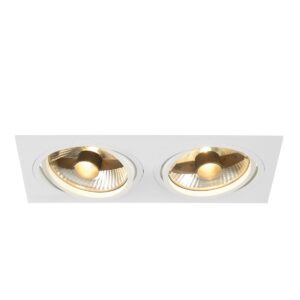 Laagste prijs - SLV InbouwspotNew Tria ES111 2-lichts wit met klemveren - 113841