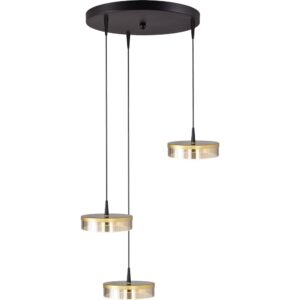 Laagste prijs - Masterlight 3-lichts hanglampImperia Ø 35cm zwart met goud - 2042-05-02-02-35-3